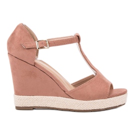 Renda Růžové sandály růžový