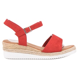 SDS Červené sandály s třpytkami červený