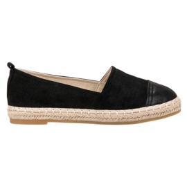 Forever Folie Semišové espadrilky černý