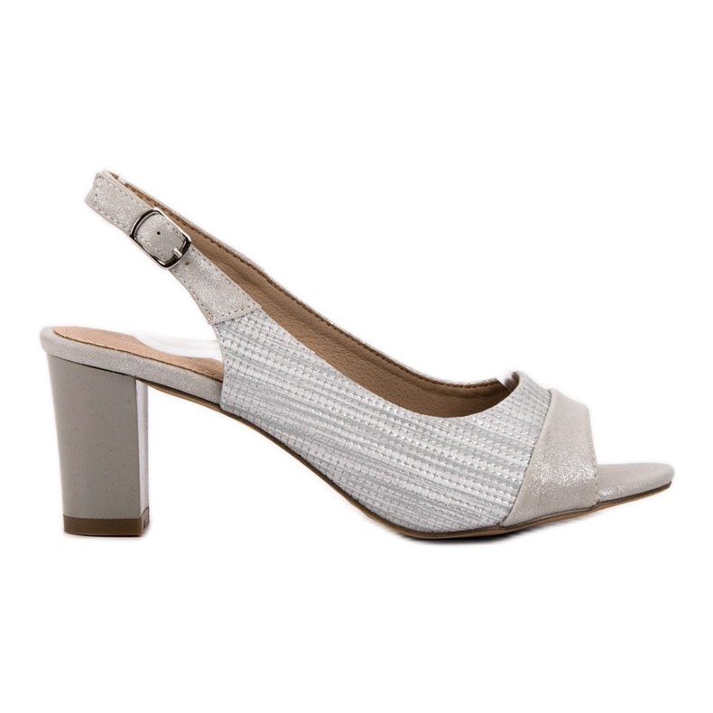 Evento Elegantní stříbrné sandály šedá Evento Elegantní stříbrné sandály šedá