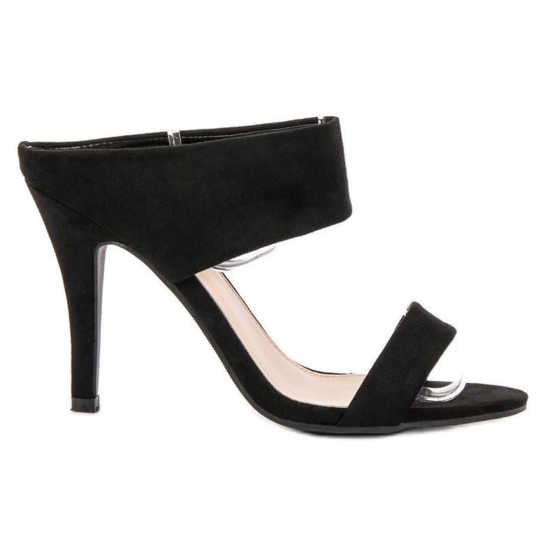 Lucky Shoes Sexy nazouvací vysoké podpatky černá