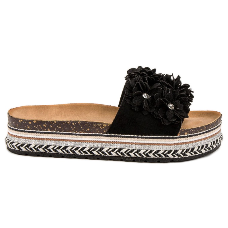 Sergio Todzi Pantofle S Květinami černá Sergio Todzi Pantofle S Květinami černá