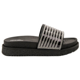 Bello Star Pantofle S Krystaly černý