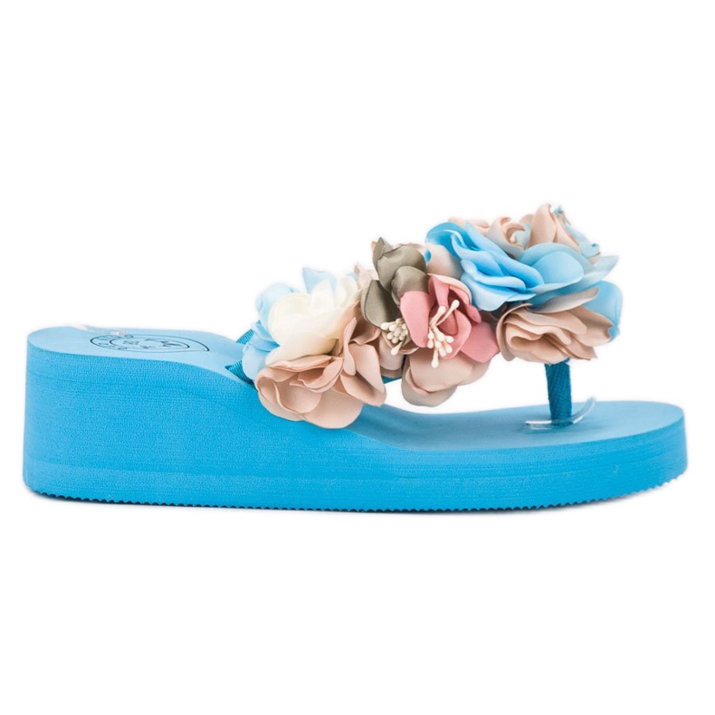 Fama Pěnové klínové žabky modrý