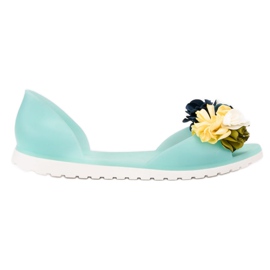 Ideal Shoes Meliski S Květinami zelený