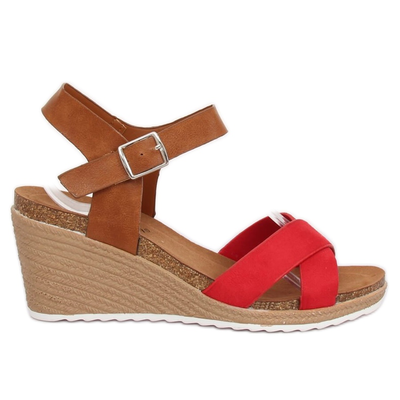 Červené klínové sandály F-18 Red