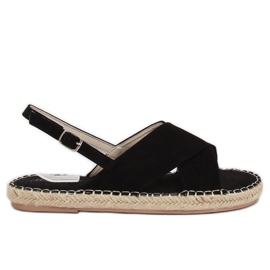 Espadrilky černé sandály YJ-2M12 Black černá