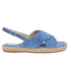 Modré espadrilové sandály YJ-2M12 Blue modrý