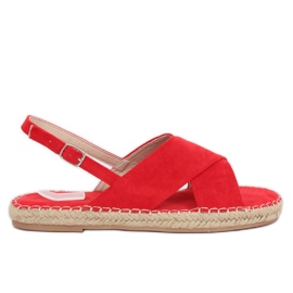 Červené espadrilky sandály YJ-2M12 Red červený