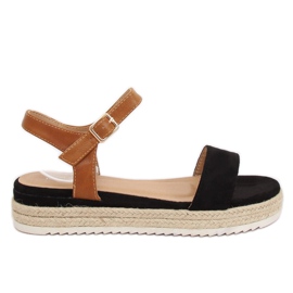 Sandály černé espadrilky Y-8224 Black černý