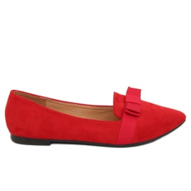 Červené dámské balerínky 8F59 Red červený