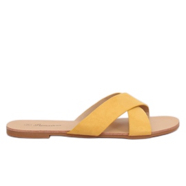 Žluté dámské žluté pantofle 930 Yellow žluť