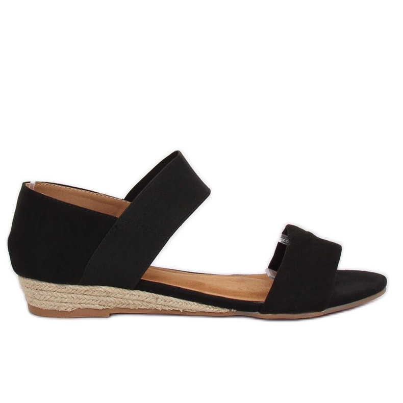 Černé sandály espadrilles 9R71 Black černá Černé sandály espadrilles 9R71 Black černá