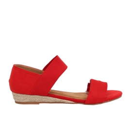 Sandály espadrilky červené 9R71 červené červený