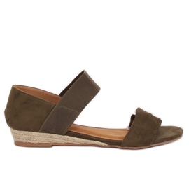 Zelené espadrilové sandály 9R71 Green vícebarevný zelený