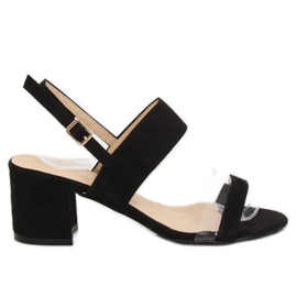 Černé sandály na vysokém podpatku 660-1 / SA-2 Black černý