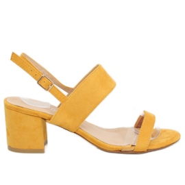 Žluté sandály na vysokém podpatku 660-1 / SA-2 Yellow žluť