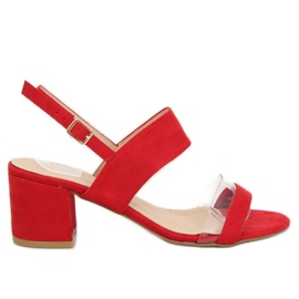 Červené sandály na vysokém podpatku 660-1 / SA-2 Red červený