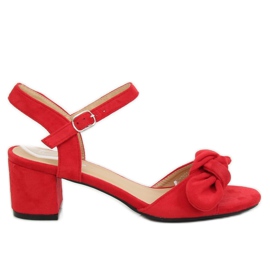 Červené sandály na vysokém podpatku FH-3M22 Red červený
