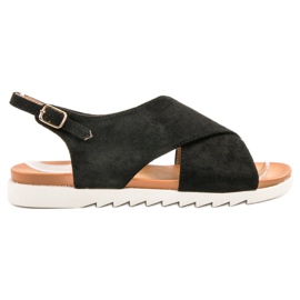 Primavera Semišové uzavřené sandály černý