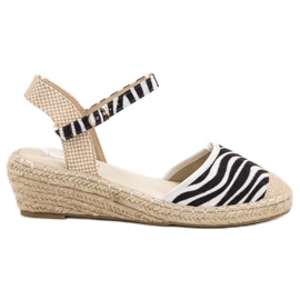 Best Shoes Klínové espadrilky bílý hnědý černý vícebarevný