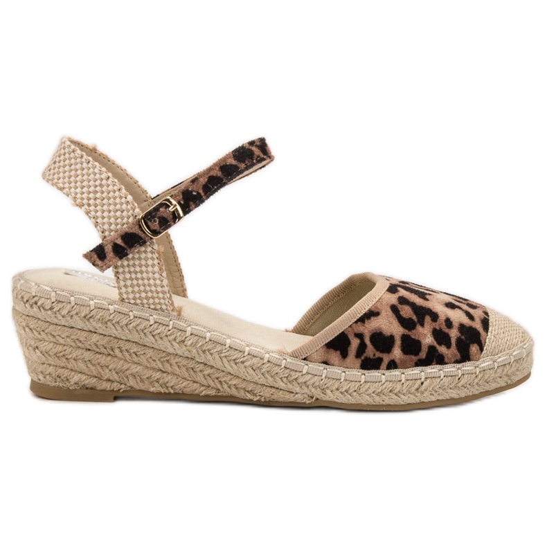 Best Shoes Klínové espadrilky hnědý