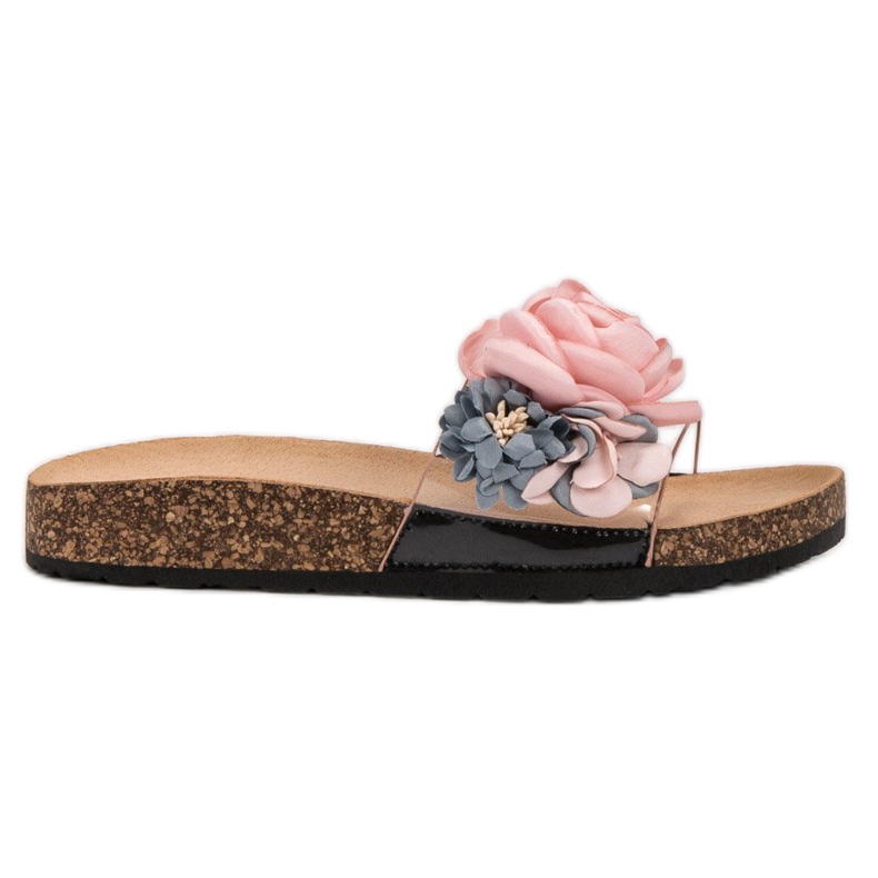 Super Me Pantofle S Květinami růžový