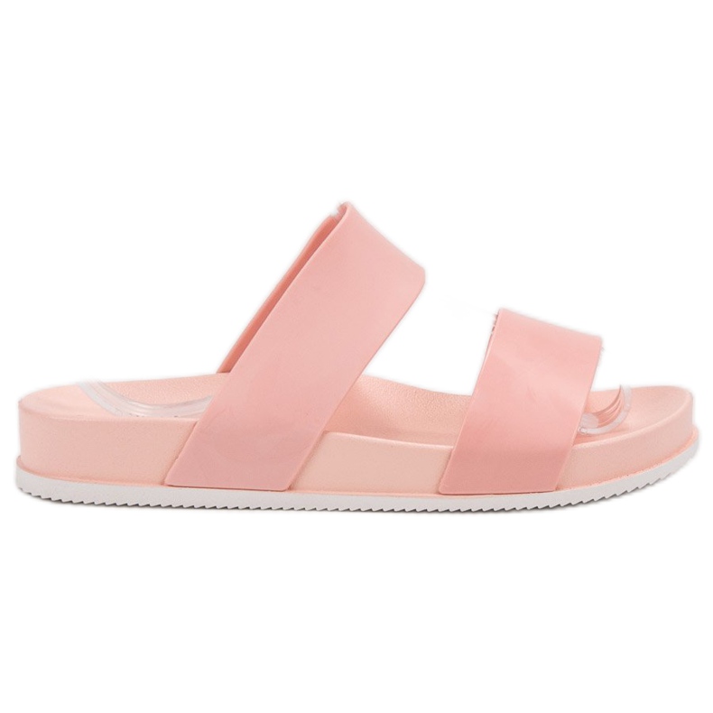 Laura Mode Růžové gumové pantofle růžový