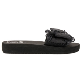 Best Shoes Pěnové pantofle s mašlí černý