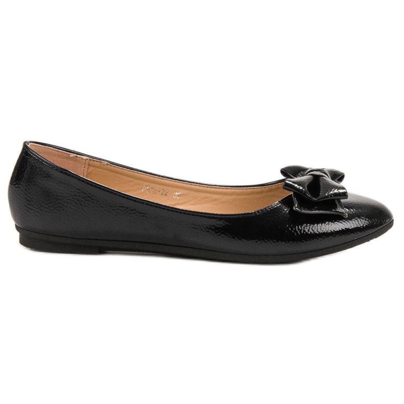Comer Lakované balerínky s mašlí černá