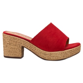 Flyfor Lehké pantofle na sloupku červené Flyfor Lehké pantofle na sloupku červené