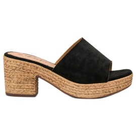 Flyfor Lehké pantofle na sloupku černý