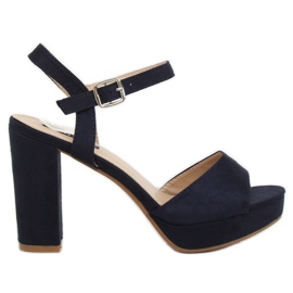 Sandály na platformě YL96095 Navy námořnická modrá