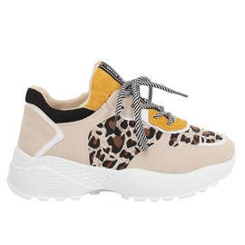 Béžová sportovní obuv BL170P Leopard Print béžový hnědý žluť