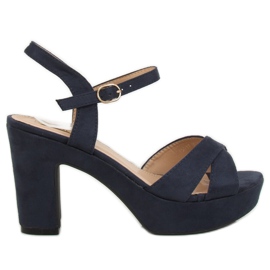 Sandály na platformě tmavě modré JC15017 DK.BLUE námořnická modř