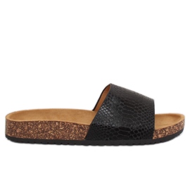 Černé dámské černé pantofle PK44491 Black černý