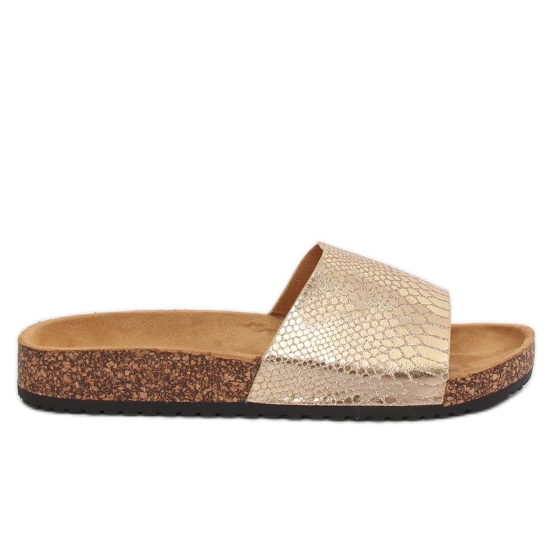 Dámské zlaté pantofle PK44491 Gold zlatý