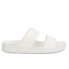 Bílé dámské bílé pantofle TS-23 White bílý Bílé dámské bílé pantofle TS-23 White bílý