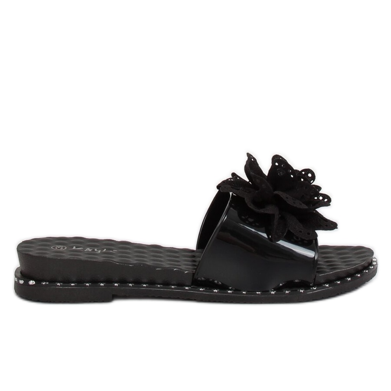 Černé dámské černé pantofle 38822 Black černá