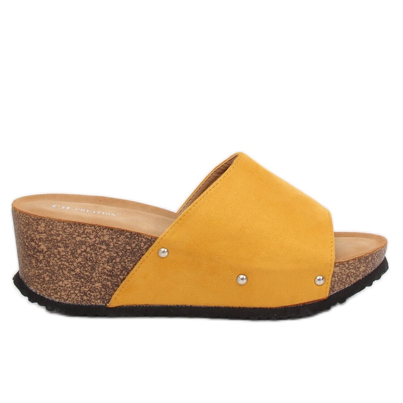 Žluté klínové pantofle GU56 žlutá Žluté klínové pantofle GU56 žlutá