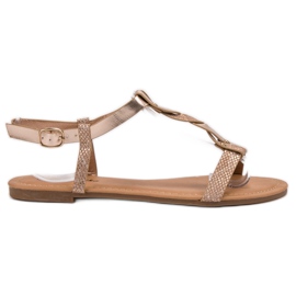 Mannika Růžové ploché sandály růžový