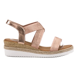 Bello Star Espadrilles Nazouvací sandály růžový žluť