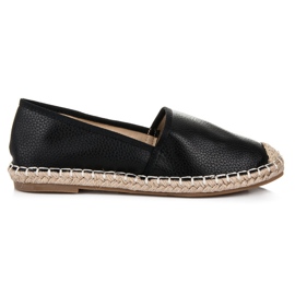 Tina&Co Navlékací espadrilky s eko kůží černý