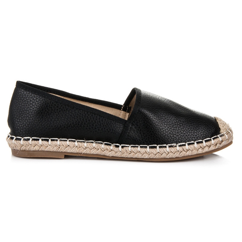 Tina&Co Navlékací espadrilky s eko kůží černá Tina&Co Navlékací espadrilky s eko kůží černá