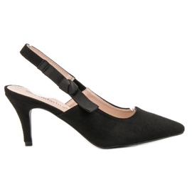 SHELOVET Lodičky s objevenou patou černý