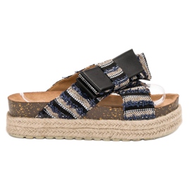 Vices Textilní pantofle na platformě černý