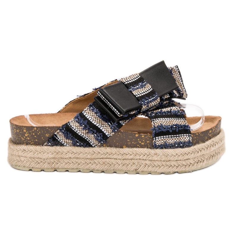 Vices Textilní pantofle na platformě černá