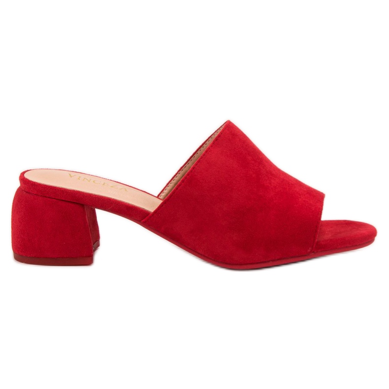 Semišové pantofle na příspěvku VINCEZA červené
