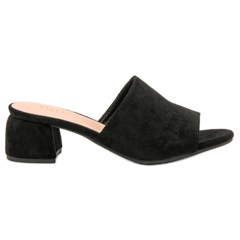 Semišové pantofle na příspěvku VINCEZA černá