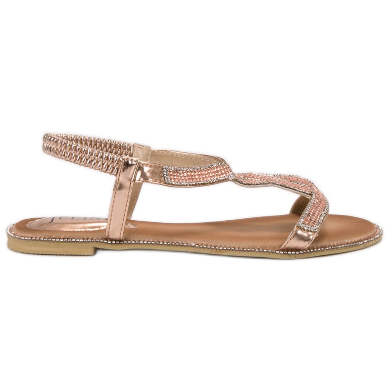 SHELOVET Zdobené sandály s gumičkou růžový